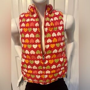 Gymboree Girls Heart Print Corduroy Puffer Vest – Size M (7-8)